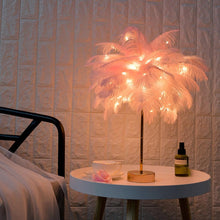 Load image into Gallery viewer, Novelty Feather Night Light Remote Fairy Copper Lamp for Home Living Room Bedroom Bedside Backlight Party Wedding Decoration Cute Study Lamps for Bedroom Décor