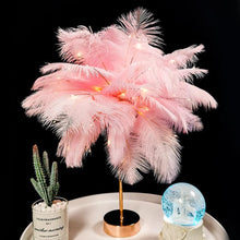 Load image into Gallery viewer, Novelty Feather Night Light Remote Fairy Copper Lamp for Home Living Room Bedroom Bedside Backlight Party Wedding Decoration Cute Study Lamps for Bedroom Décor