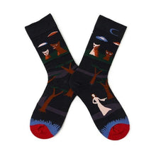 Load image into Gallery viewer, Novelty Happy Funny Women Graphic Short Socks Socks Combed Out Of Pure Cotton Art Abstract Oil Painting Socks French Style Crew Socks For Men And Women