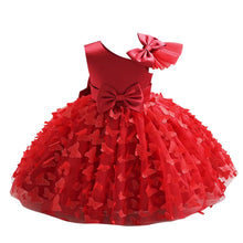 Load image into Gallery viewer, Toddler Baby Girl Pageant Dress-Infant Wedding Flower Girl Dress-Bowknot Stain Tulle Butterfly Birthday Party Dress-Princess Tutu Dresses for Photoshoot - Wine Red - 3-4 T - # GIAA211710031