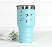 Load image into Gallery viewer, Personalized Nurse Heartbeat 30 oz Engraved Tumbler