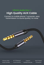 Load image into Gallery viewer, Nylon Braid 4 Poles 3.5MM Audio Aux Cable Jack For Headphone Speaker Line Car PC Mp3 Mp4