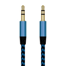 Load image into Gallery viewer, Nylon Braided 1m 3.5 mm Aux Audio Cable Jack For Mobile Car Headphones Speakers