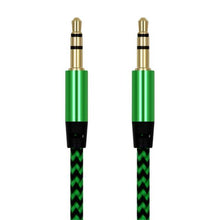 Load image into Gallery viewer, Nylon Braided 1m 3.5 mm Aux Audio Cable Jack For Mobile Car Headphones Speakers