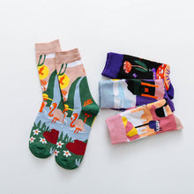 Load image into Gallery viewer, Occident Fashion Colorful Print Socks Women with Mushroom Spring Woman Socks Breathable Cotton Socks For Women