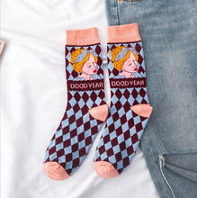Load image into Gallery viewer, Occident Fashion Colorful Print Socks Women with Mushroom Spring Woman Socks Breathable Cotton Socks For Women