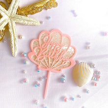 Load image into Gallery viewer, Ocean Acrylic Cake Toppers Topper Happy Birthday Cake Picks DIY Cake Insert Topper Cup Cake Toothpick Party Wedding Birthday Cake Decoration Decorating Card Birthday Shell Cake Topper DIY Wedding Party Gift Cupcake Insert Card