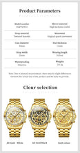 Load image into Gallery viewer, OLEVS Lxuxry Brand Gold Men's Watches Full Skeleton Stainless steel Chronograph Wristwatch Waterproof Luminous Quartz Watch Men