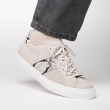 Load image into Gallery viewer, 66-100-GRY OLYMPIAS Genuine Python and Italian Sueded Goatskin, Grey