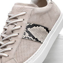 Load image into Gallery viewer, 66-100-GRY OLYMPIAS Genuine Python and Italian Sueded Goatskin, Grey