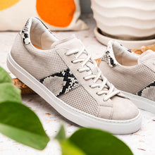 Load image into Gallery viewer, 66-100-GRY OLYMPIAS Genuine Python and Italian Sueded Goatskin, Grey