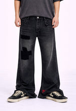 Load image into Gallery viewer, DARK PATCHWORK FLARE DENIM