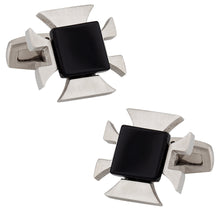 Load image into Gallery viewer, Onyx Cross Cufflinks