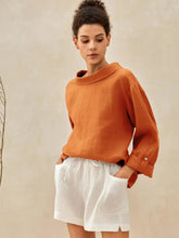 Load image into Gallery viewer, 100% Linen Draped Neck Top HOLLIS