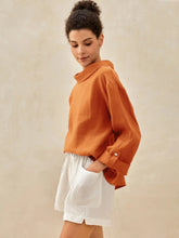 Load image into Gallery viewer, 100% Linen Draped Neck Top HOLLIS