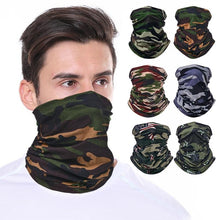 Load image into Gallery viewer, Outdoor Balaclava Bandana Uv Biker Cover Scarf Seamless Magic Headband Camouflage Neck Gaiter Face Cover Headwear Scarf Uniesx Men Women Bandanas Polyester Breathable Windproof Anti UV Neck Cover Camping Hiking Climbing Face Mask Headband