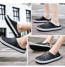 Load image into Gallery viewer, Outdoor Mens Sandals Clogs Summer Hole Shoes Rubber Men's Garden Shoes Black Beach Flat Sandals Slippers Work Summer Breathable Lightweight Quick Drying Sandals
