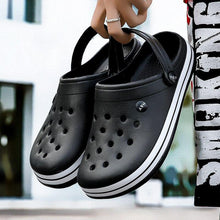 Load image into Gallery viewer, Outdoor Mens Sandals Clogs Summer Hole Shoes Rubber Men's Garden Shoes Black Beach Flat Sandals Slippers Work Summer Breathable Lightweight Quick Drying Sandals