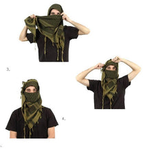 Load image into Gallery viewer, Outdoor Unisex Army Military Tactical Arab Shemagh Cotton Scarves Hunting Paintball Head Scarf Face Mesh Desert Bandanas Scarf Keffiyeh Women Men Scarf Shawl Wrap Pattern of Arab Shemagh Keffiyeh Men Arab Kufiyah Keffiyeh Arabic Muslim Head Wrap