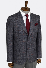 Load image into Gallery viewer, Checked Navy Blue Men Blazer - Wessi