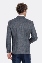 Load image into Gallery viewer, Checked Navy Blue Men Blazer - Wessi