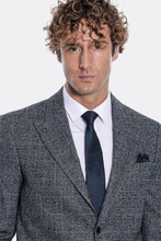 Load image into Gallery viewer, Checked Navy Blue Men Blazer - Wessi