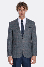 Load image into Gallery viewer, Checked Navy Blue Men Blazer - Wessi