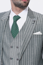 Load image into Gallery viewer, Striped Green Men Suit - Wessi
