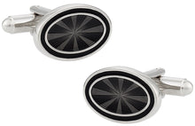 Load image into Gallery viewer, Oval Black Cufflinks