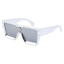 Load image into Gallery viewer, Oversized Square Shape Sunglasses For Women & Men New Luxury Design Sun Glasses For Female New Fashionable Large Frame Silver Mirror Eyewear