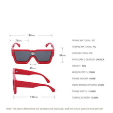 Load image into Gallery viewer, Oversized Square Shape Sunglasses For Women & Men New Luxury Design Sun Glasses For Female New Fashionable Large Frame Silver Mirror Eyewear