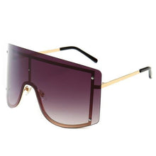 Load image into Gallery viewer, Oversized Women Blue & Yellow Gradient Sunglasses Fashionable Rimless In Metal For Female New Shades Personality Eyewear