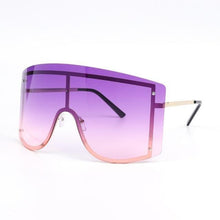 Load image into Gallery viewer, Oversized Women Blue & Yellow Gradient Sunglasses Fashionable Rimless In Metal For Female New Shades Personality Eyewear