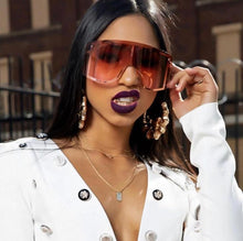 Load image into Gallery viewer, Oversized Women Blue & Yellow Gradient Sunglasses Fashionable Rimless In Metal For Female New Shades Personality Eyewear
