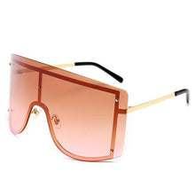 Load image into Gallery viewer, Oversized Women Blue & Yellow Gradient Sunglasses Fashionable Rimless In Metal For Female New Shades Personality Eyewear