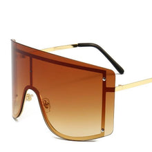 Load image into Gallery viewer, Oversized Women Blue & Yellow Gradient Sunglasses Fashionable Rimless In Metal For Female New Shades Personality Eyewear