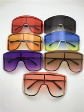Load image into Gallery viewer, Oversized Women Blue & Yellow Gradient Sunglasses Fashionable Rimless In Metal For Female New Shades Personality Eyewear