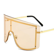 Load image into Gallery viewer, Oversized Women Blue & Yellow Gradient Sunglasses Fashionable Rimless In Metal For Female New Shades Personality Eyewear