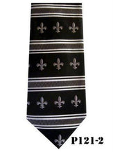 Load image into Gallery viewer, Vittorio Farina Fleur de Fleur de Lis Designer Satin Necktie & Pocket Square