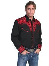 Load image into Gallery viewer, Scully Floral Tooled Embroidery - Men's Western Shirt