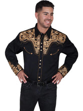 Load image into Gallery viewer, Scully Floral Tooled Embroidery - Men's Western Shirt