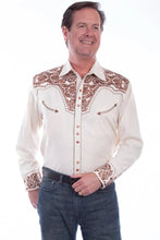 Load image into Gallery viewer, Scully Floral Tooled Embroidery - Men's Western Shirt