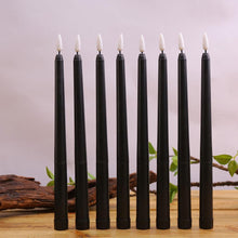 Load image into Gallery viewer, Pack of 6 Black LED Birthday Candles Flameless Taper Candles LED Taper Candles Led Candle Lights Flickering Candles For Halloween Christmas Yellow/Warm White Plastic Flameless Flickering Battery Operated LED Halloween Candles