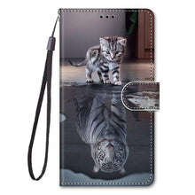 Load image into Gallery viewer, Painted Leather Flip Phone Case For Xiaomi Redmi 8 9 9A 9C 9T Redmi 10 Lion Cat Butterfly Wallet Card Holder Stand Book Cover Colorful PU Leather Wallet Flip Cover Shockproof Card Slots Holder Side Pocket Magnetic Closure Stylish Case