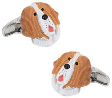 Load image into Gallery viewer, Painted Saint Bernard Cufflinks