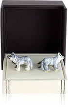 Load image into Gallery viewer, Painted Loan Wolf Cufflinks