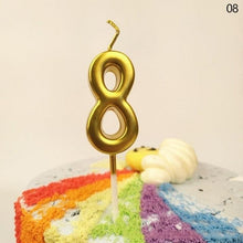 Load image into Gallery viewer, Party Decoration Golden Candles Number Home Cake Birthday Wedding Supplies Birthday Number Candles Cake Numeral Candles Number 0-9 Cake Topper Decoration for Birthday Wedding Reunion Theme Party