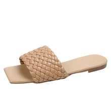 Load image into Gallery viewer, Party Luxury Ladies Slippers Charm Design Open-Toe Beach Flat Sandals Casual Flip Flops Women Shoes Flat Sandals Slip On Slide Sandals Leather Strap Flat Sandals