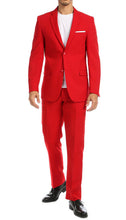 Load image into Gallery viewer, PAUL LORENZO MENS RED SLIM FIT 2 PIECE SUIT