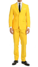 Load image into Gallery viewer, PAUL LORENZO MENS YELLOW SLIM FIT 2 PIECE SUIT